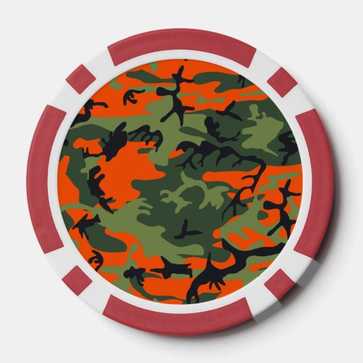 Orange and Green Camouflage, Militär, Armee Pokerchips (Rückseite)