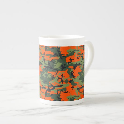 Orange and Green Camouflage, Militär, Armee Porzellantasse (Vorderseite Rechts)