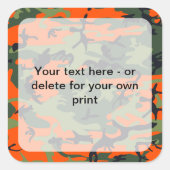 Orange and Green Camouflage, Militär, Armee Quadratischer Aufkleber (Vorderseite)