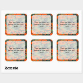 Orange and Green Camouflage, Militär, Armee Quadratischer Aufkleber (Blatt)