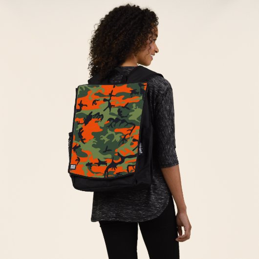 Orange and Green Camouflage, Militär, Armee Rucksack (Ausgewaschen)