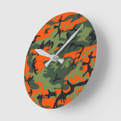 Orange and Green Camouflage, Militär, Armee Runde Wanduhr (Winkel)