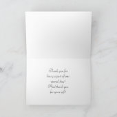 Orange and Green Floral Damask Wedding Danke (Innenseite)