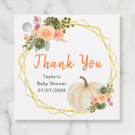 Orange and Green Pumpkins Baby Dusche Vielen Dank Geschenkanhänger