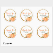 Orange and Green Pumpkins Baby Dusche Vielen Dank Runder Aufkleber (Blatt)
