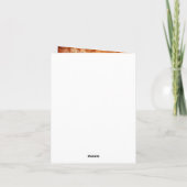 Orange and Ivory Floral Danke Note Card (Rückseite)