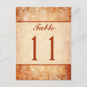 Orange and Ivory Tischnummer Card (Vorderseite)