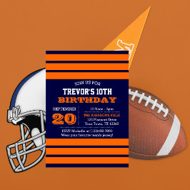 Orange and Navy Blue Team Einladung zum Geburtstag