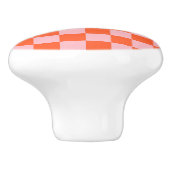 Orange and Pink Checkerboard Pattern Keramikknauf (Seitenansicht)