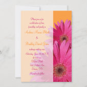 Orange and Pink Gerbera Daisy Wedding Einladung (Vorderseite)