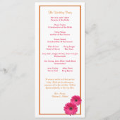 Orange and Pink Gerbera Daisy Wedding Program Programm (Rückseite)