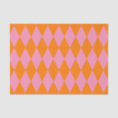 Orange and Pink Harlequin Checkered Design  Seidenpapier (Vorderseite)