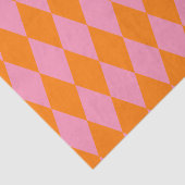 Orange and Pink Harlequin Checkered Design  Seidenpapier (Ausschnitt)