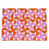 Orange and Pink Mid Century Modern Große Geschenktüte (Vorderseite)