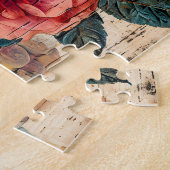 Orange and Pink Roses on Rustic Wood Puzzle (Seite)