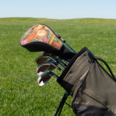 Orange and Pink Tulip Flowers Personalized Golf Headcover (In SItu)