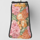 Orange and Pink Tulip Flowers Personalized Golf Headcover (Rotieren 90)
