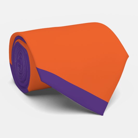 Orange and Plum Broad University Strip Krawatte (Gerollt)