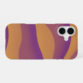 Orange and Purple Abstract Wave Pattern iPhone 16 Hülle (Rückseite (Horizontal))