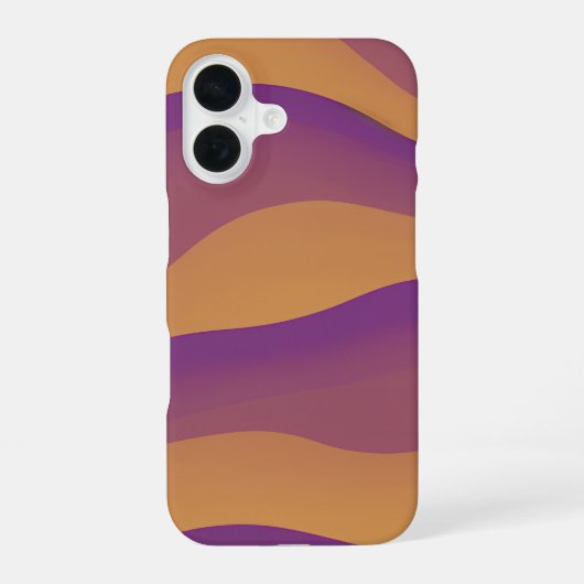 Orange and Purple Abstract Wave Pattern iPhone 16 Hülle (Rückseite)