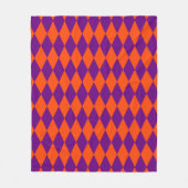 Orange and Purple Harlequin Checkered Design  Fleecedecke (Vorderseite)
