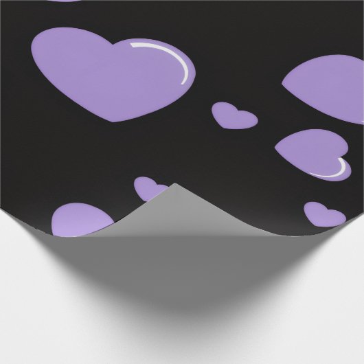 orange and purple heart pattern geschenkpapier (Ecke)