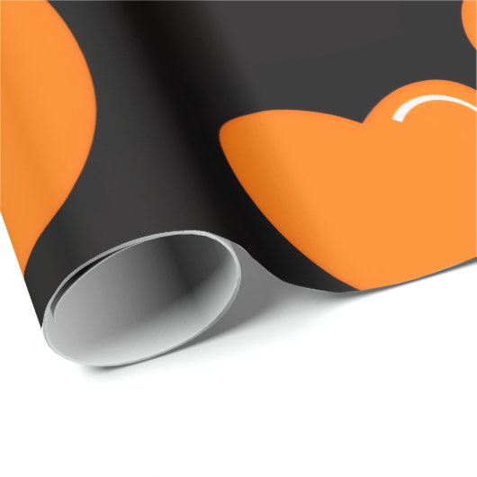 orange and purple heart pattern geschenkpapier (Rolleneckpunkt)