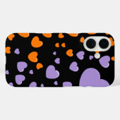 orange and purple hearts polka dots Case-Mate iPhone hülle (Rückseite (Horizontal))
