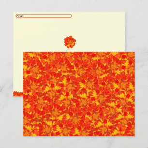 Orange and Red Marigold Floral Postcard Feiertagspostkarte