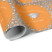 Orange and Silver Graduation Geschenkpapier (Rolleneckpunkt)