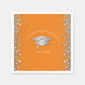 Orange and Silver Graduation Serviette (Vorderseite)
