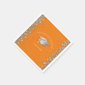Orange and Silver Graduation Serviette (Ecke)