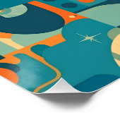 Orange and Teal Geometric Abstract Poster (Ecke)
