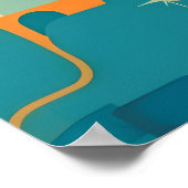 Orange and Teal Geometric Abstract Poster (Ecke)