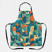 Orange and Teal Geometric Abstract Schürze (Vorderseite)