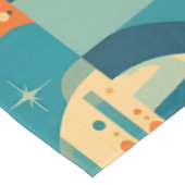 Orange and Teal Geometric Abstract Tischdecke (Schrägansicht)
