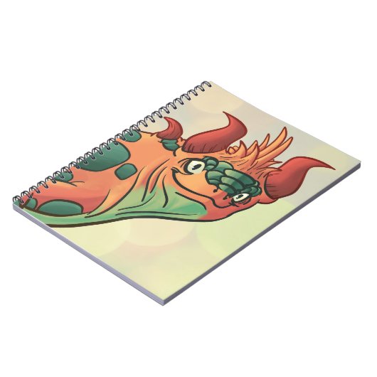 Orange and Teal Green Dragon Notebook Notizblock (Linke Seite)