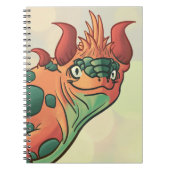 Orange and Teal Green Dragon Notebook Notizblock (Vorderseite)