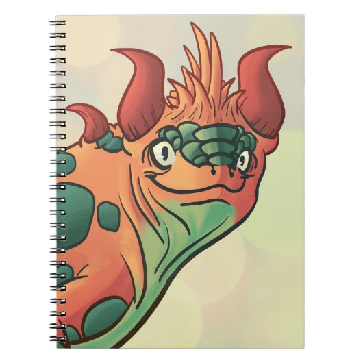 Orange and Teal Green Dragon Notebook Notizblock (Vorderseite)