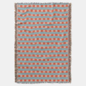 Orange and Teal Striped Floral Decke (Vorderseite Vertikal)