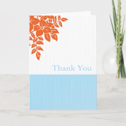 Orange and Tiffany Thank You Cards Dankeskarte (Vorderseite)
