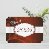 Orange and White 2025 Graduation Invitations Einladung (Stehend Vorderseite)