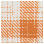 Orange and White Bold Checkered Plaid Design  Stoff (Nahaufnahme)