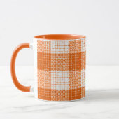 Orange and White Bold Checkered Plaid Design Tasse (Links)