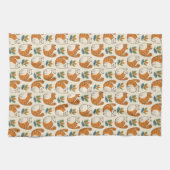 Orange and White Cats Naive Art Style Geschirrtuch (Horizontal)