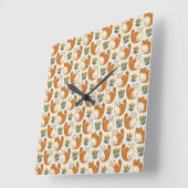 Orange and White Cats Naive Art Style Quadratische Wanduhr (Winkel)
