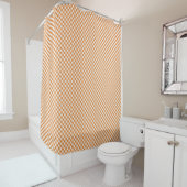 Orange and white checkerboard shower curtain  duschvorhang (Beispiel)