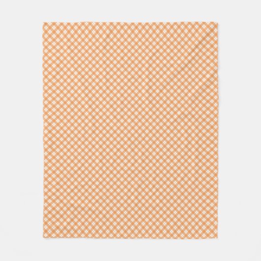 orange and white checkered pattern fleecedecke (Vorderseite)