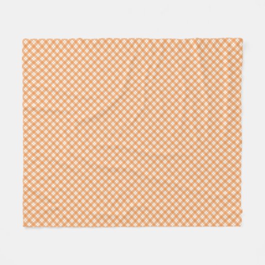 orange and white checkered pattern fleecedecke (Vorderseite (Horizontal))