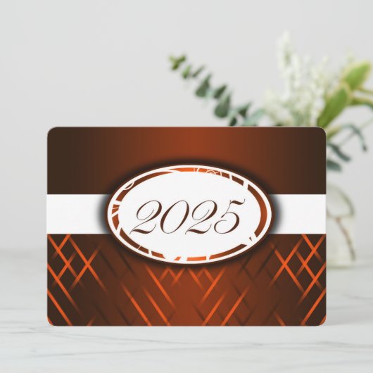 Orange and White Class of 2025 Einladungen (Stehend Vorderseite)